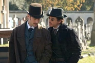 Holmes na cmentarzu po śmierci Blackwooda