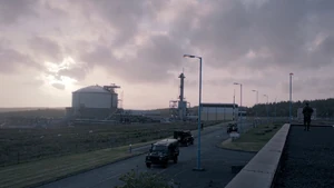 The road into Baskerville Military Base