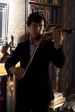 Sherlock plays the violin