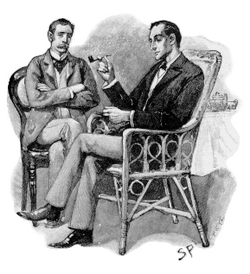 Sherlock Holmes and John Watson, as drawn by Sidney Paget