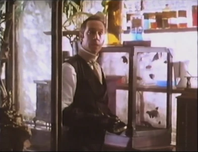 Smith in his entomology cabinet, while visited by Dr. Watson