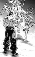 Kaiou Jaku uses the Backhand Blow in his fight with Kaiou Retsu.