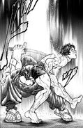 Musashi cuts Baki.