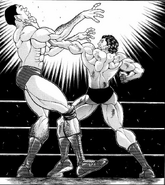 Kanji Igari performing the technique against Mount Toba.
