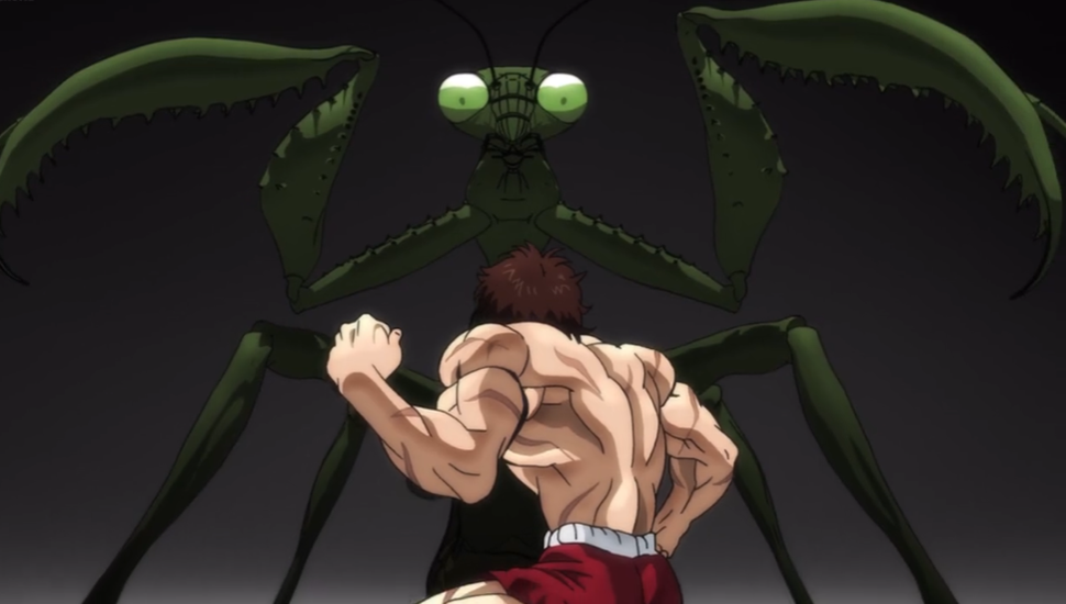 Baki training with the mantis