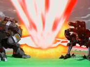 Smasheon y Deezall resistiendo los lasers de Zenthon Titan