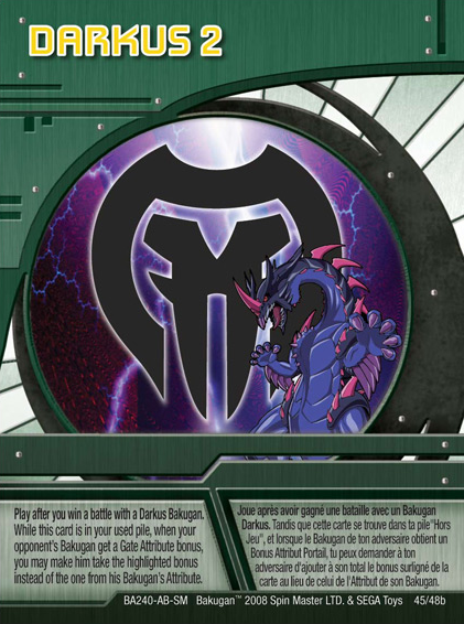 Bakugan Battle Brawlers DARKUS FOIL Ability Card 45/48 BA177 2008