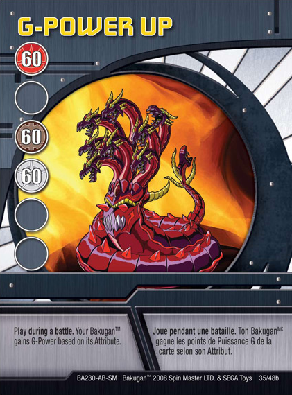 Bakugan Battle Brawlers G-POWER INCREASE Ability Card 36/48c