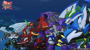 Five Fusion Bakugan Heroes in the battle