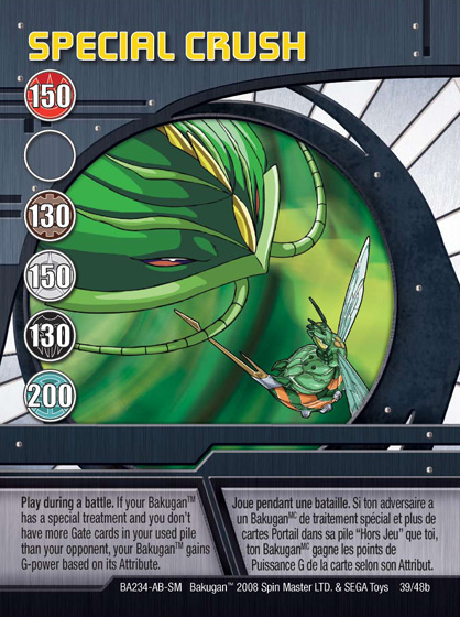 Bakugan Series 8 - 39/48N Blue Ability Card - Trap Slam