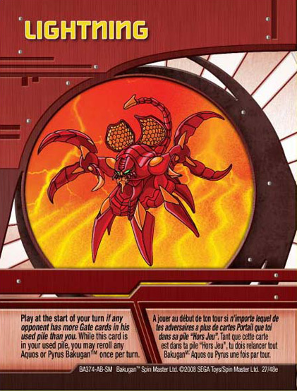 Bakugan Special Ability Card - BRIGHT LIGHT