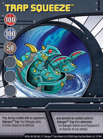 Bakugan Series 8 - 39/48N Blue Ability Card - Trap Slam