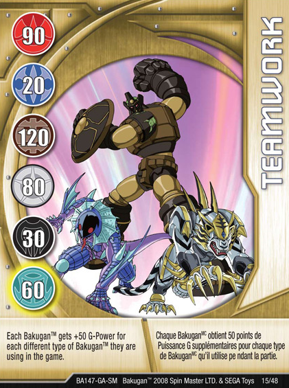 Bakugan Battle Brawlers G-POWER INCREASE Ability Card 36/48c