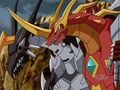 Helix Dragonoid helping Helios MK2 after their final battle against each other