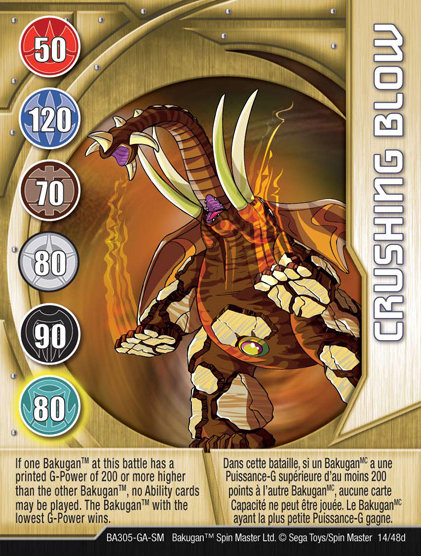 Bakugan STRONG WINDS BLOW Ability Card Battle Brawlers 45/48c