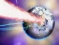 The Alternative's laser hitting the Unnamed Planetoid