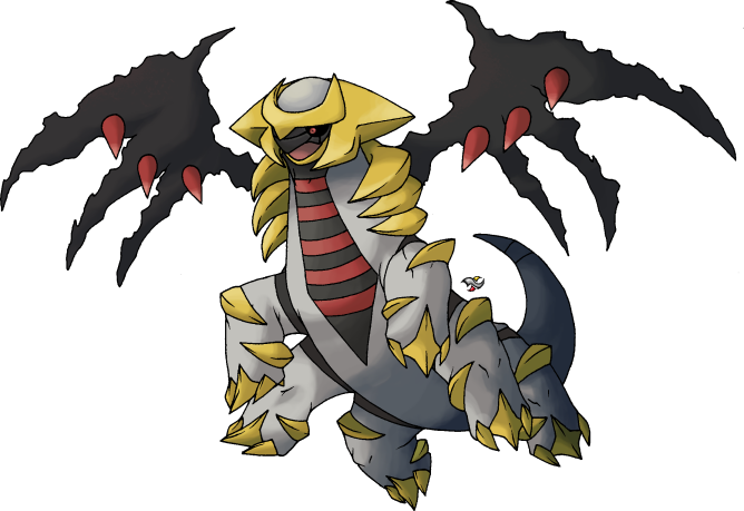 ewokakukaede, giratina, giratina (altered), creatures (company), game  freak, nintendo, pokemon, commentary request, highres, black sclera, claws,  colored sclera, dated, dragon, dragon wings, from below, full body, gen 4  pokemon, glowing, glowing eyes