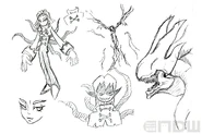 Balan012.jpg (792 KB) Concept art of Lance. In it we can see a concept for Shadow Lance (far right), a Lance that appears more similar to Balan in appearance (top left) as well as a closer look at the design on his chest, a concept design of his face (bottom left), another concept design for Lance (bottom middle), and possibly a concept for a scrapped scene with Lance (top middle).