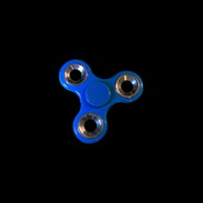 A blue fidget spinner.