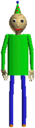 Baldi wearing a party hat in Baldi's Basics Birthday Bash.