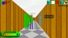 baldi from baldi's basics with a wooden ruler and