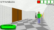 Baldi next to the elevator.