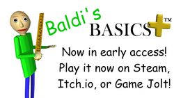 Baldi's Basics Plus early access announcement in Kickstarter