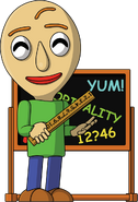 The artwork of the Baldi Youtooz figure.