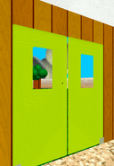 A swinging door with the wooden "saloon" texture for a mask, only found in hallways.