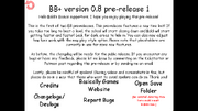 V0.8 Pre-release 1 about