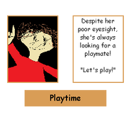 Playtime's old poster in the Principal's office, used in the first version.