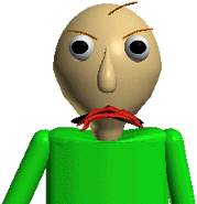 Baldi with an angry scowl after the player inserts an incorrect answer.