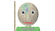 Old Baldi's jumpscare popup in the original Old Baldi's Basics. It is Old Baldi, but distorted.