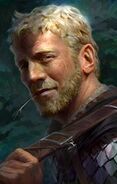 Captain Dennis, leader of the Mercenaries of Riatvin on the Inn's 2nd Floor.
