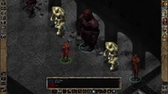 BG2EE Various golems, Iron Golem in the center - not hostile yet. Animation from the Golem Construction for Spellcasters mod.