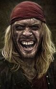 Pirate Scotty, belting out a grog song in the Vulgar Monkey - "What do ya do wit' a drunken sailor?..."