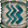 Enlarged scroll icon with desaturated background