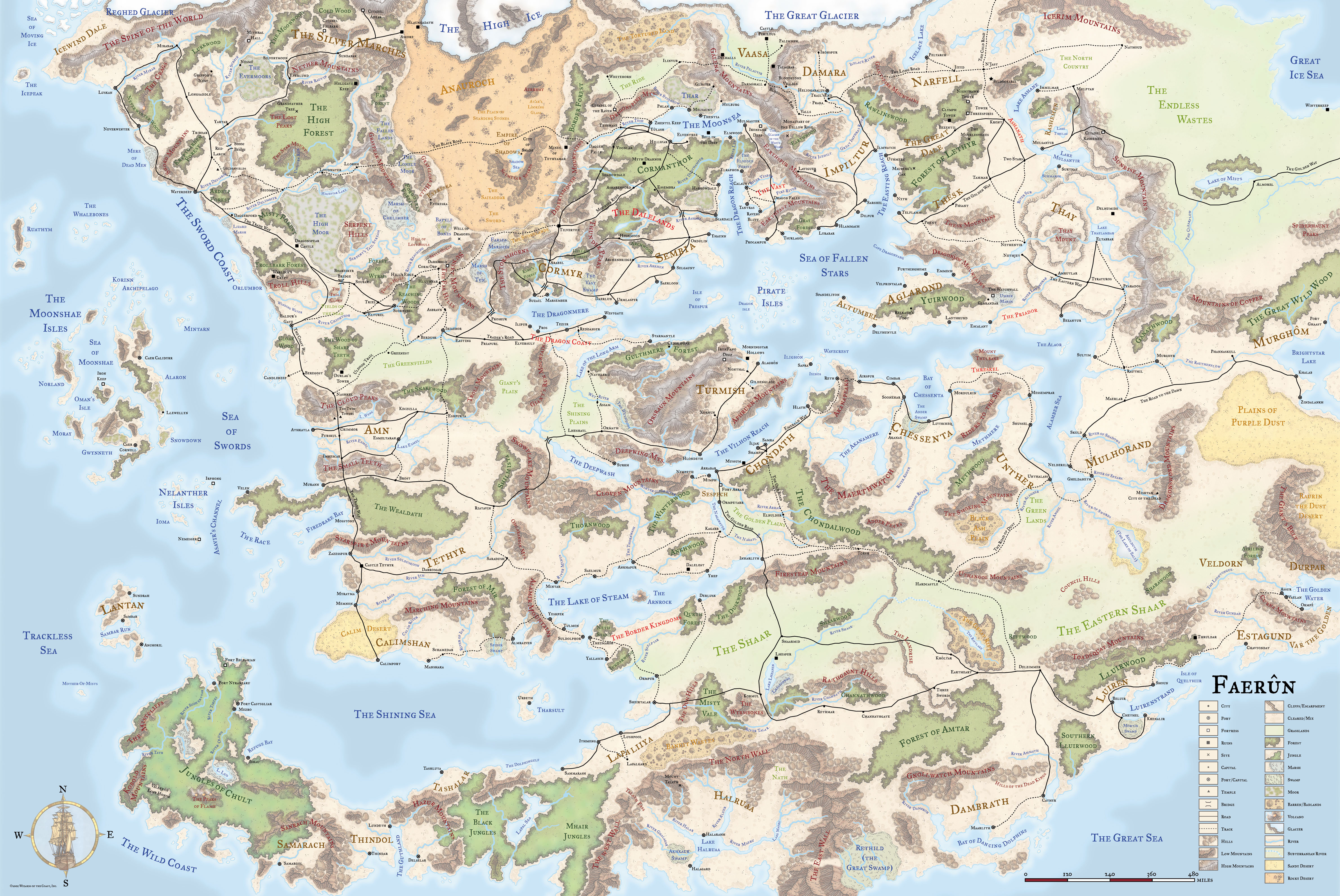 Large Map Of Faerun Faerûn | Baldur's Gate Wiki | Fandom