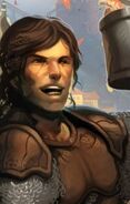 Drunken Cleric of Talos. Many exclamations are made.