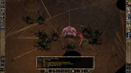 Raffiyah casts a Finger of Death spell from the SR mod and it inflicts heavier damage than the vanilla game's version.