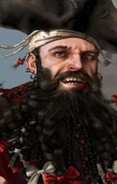 Pirate Leader - Engages the party with his crew of cutthroats to force the party into service - "Wot's 'is? Look now, boys... looks like we've some volunteers to do some rowin' on the ships, aye?"
