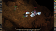 A group of Kuo-toa respond to the party's intrusion. The group is already buffed with the SCS mod's smarter mage script, and everyone is protected by the Spell Revisions mod's "Dispelling Screen".