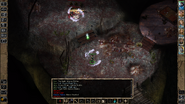 Gorion's Ward Potion of Invisibility is dispelled by the Lich's True Sight spell - he's visible now and spells are incoming.
