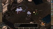 Screenshot of Aerie affecting three enemies in a Slow spell radius - all miss their saving throws.