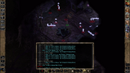 A Wand of Lightning is put to good use with great effect against a scattered group of shadow fiends outside the Ruined Temple.