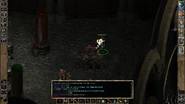 The wizard casts a Lightning Bolt, accidentally killing its Hobgoblin Shaman ally before wounding it's intended PC target.