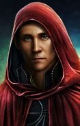 Am-Si, garbed in crimson red clothes. Is this who you are seeking?