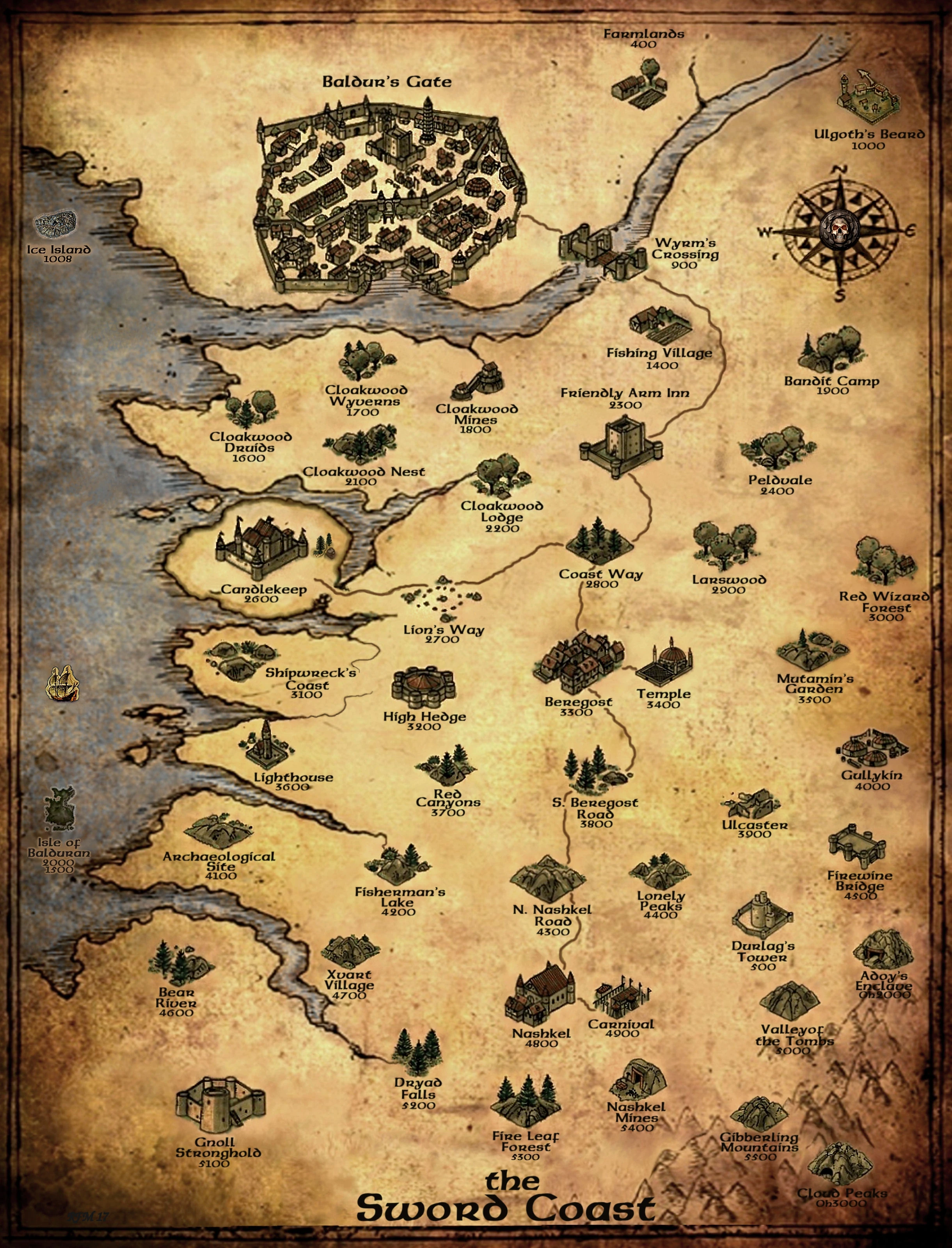 Baldur s gate карта мира