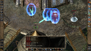 Enemy Maharajah use Spell Sequencers to release Icelance spells at party member. Sword Coast Stratagems and Spell Revisions mods shown.