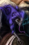 Pooky the devlish Imp familiar of Sorcerous Amon - "Papa! Papa! Smelly is threatening me again, he is! Threatening!"